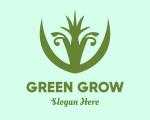 Green Grass Plant  logo design