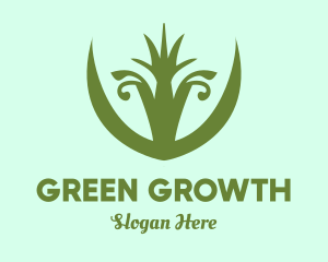 Green Grass Plant  logo design