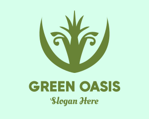 Green Grass Plant  logo design