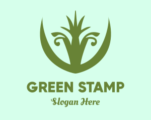 Green Grass Plant  logo design