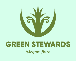 Green Grass Plant  logo design