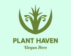 Green Grass Plant  logo design