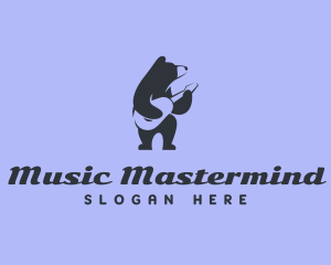 Bear Guitar Musician logo