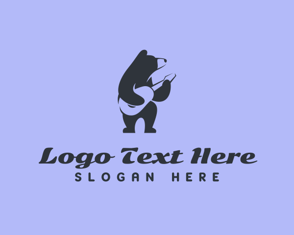 Bear Guitar Musician logo