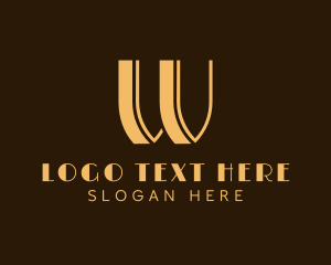 Luxury Art Deco Hotel Letter W logo