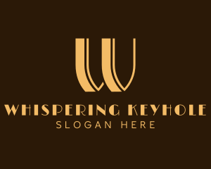 Luxury Art Deco Hotel Letter W logo design