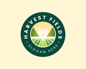 Farming Field Sunrise logo design