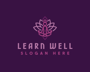 Wellness Yoga Lotus logo design