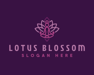 Wellness Yoga Lotus logo design