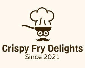 Frying Pan Chef Face logo design