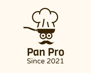 Frying Pan Chef Face logo design