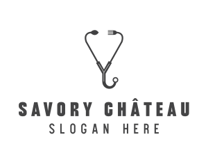 Dietician Food Stethoscope logo design