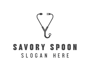 Dietician Food Stethoscope logo design