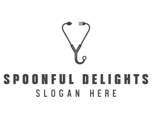 Dietician Food Stethoscope logo design