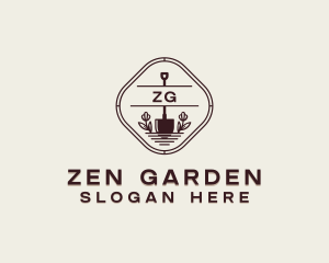 Lawn Gardening Shovel logo design