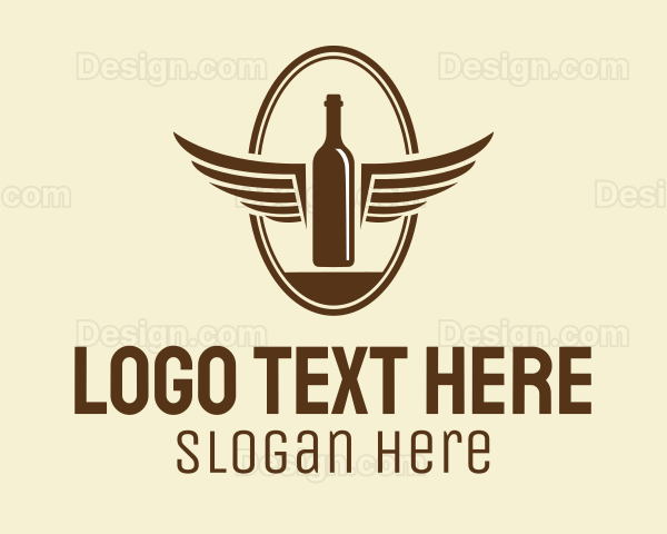 Liquor Wing Bottle Logo