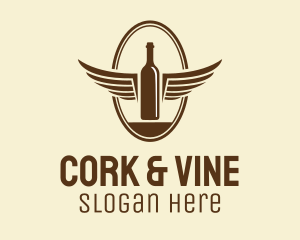 Liquor Wing Bottle logo design