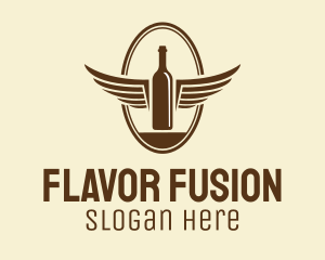 Liquor Wing Bottle logo design