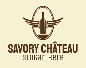 Liquor Wing Bottle logo design