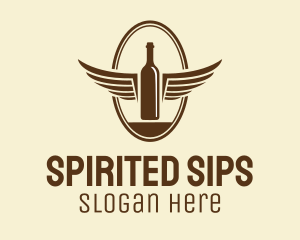 Liquor Wing Bottle logo design