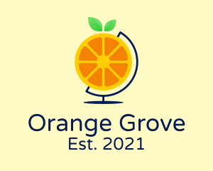 Orange Citrus Globe logo design