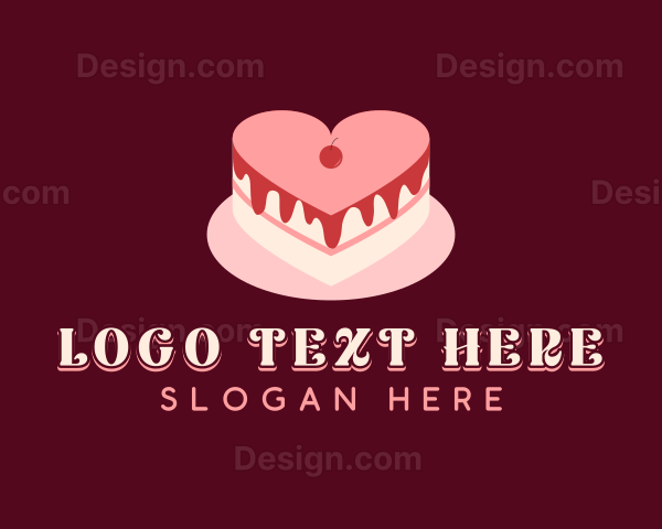 Heart Cake Dessert Logo