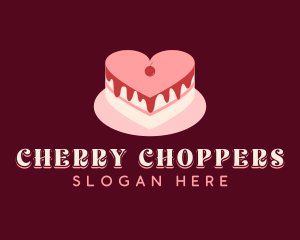 Heart Cake Dessert logo design