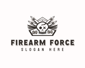 Marksmanship Skull Guns logo design