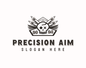 Marksmanship Skull Guns logo design