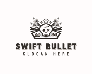 Marksmanship Skull Guns logo design