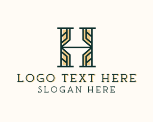 Hotel Interior Design Letter H logo