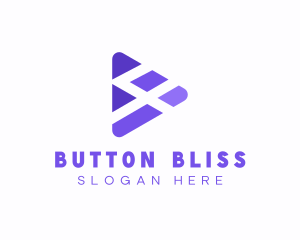 Purple Play Button  logo design