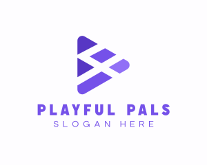 Purple Play Button  logo design