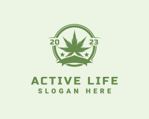 Marijuana Plant Badge Logo