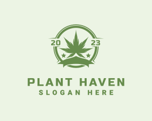 Marijuana Plant Badge logo design