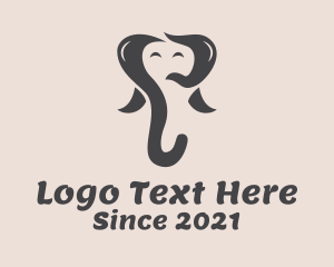 Happy Elephant Cartoon  logo