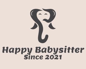 Happy Elephant Cartoon  logo design