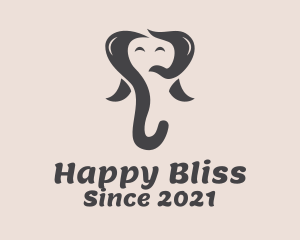 Happy Elephant Cartoon  logo design