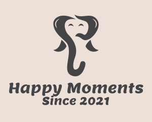 Happy Elephant Cartoon  logo design