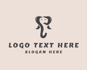 Happy Elephant Cartoon  logo