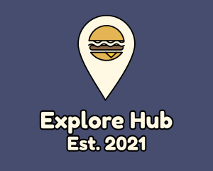 Burger Location Pin logo design