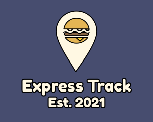 Burger Location Pin logo design