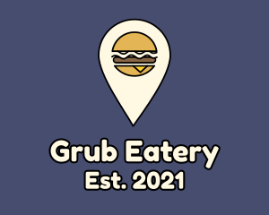 Burger Location Pin logo design