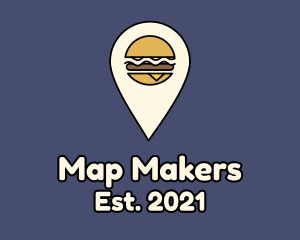 Burger Location Pin logo design