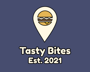 Burger Location Pin logo design