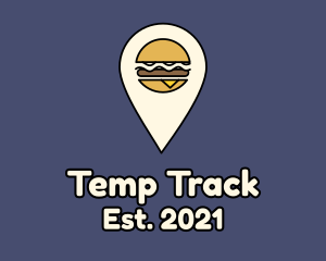 Burger Location Pin logo design