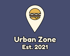 Burger Location Pin logo design