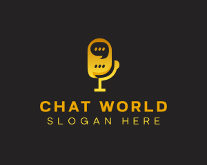 Chat Messaging Microphone logo design