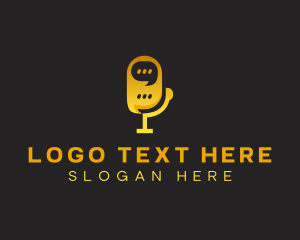 Social Media - Chat Messaging Microphone logo design