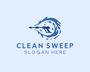 Pressure Washer Splash Cleaning logo design